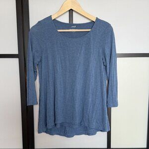J Jill Purejill Supersoft 3/4 Sleeve Elliptical Tee Top Blue size Small Travel